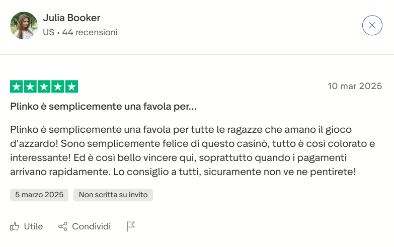 Recensione Trustpilot su Plinko — screenshot 3