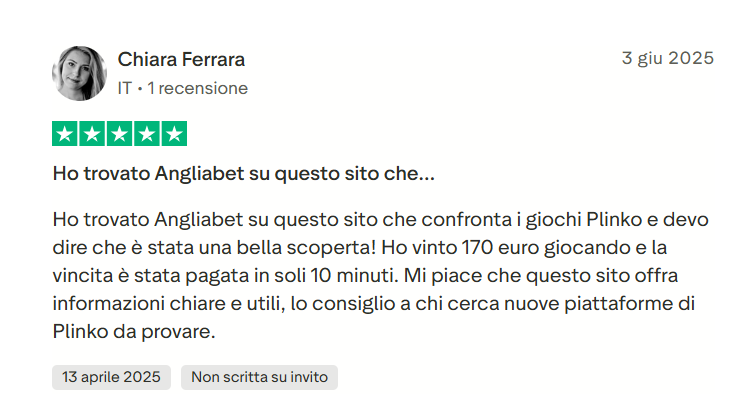 Recensione Trustpilot su Plinko — screenshot 2